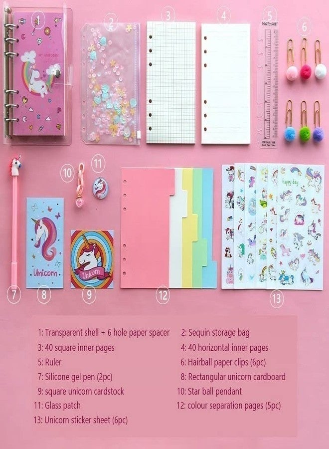 SAMVARDHAN Diy Unicorn Diary kids Notebook For Girls With Pen Return Gift Kid Diary For Kids 40 Pages, Multicolor (13 In 1) - Image 2